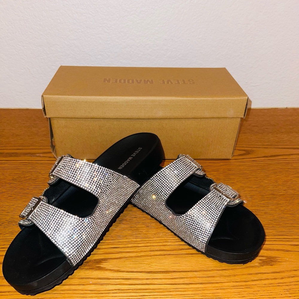 Steve Madden “Thrilled” Rhinestone Sandals